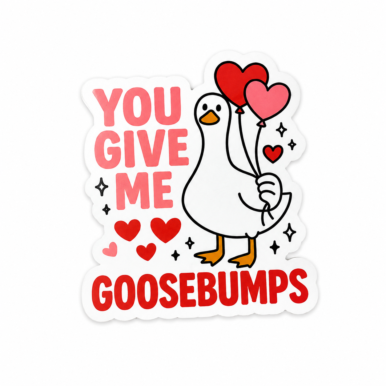 Cute goose Valentine plastic add-on for compatible interchangeable badge reel bases