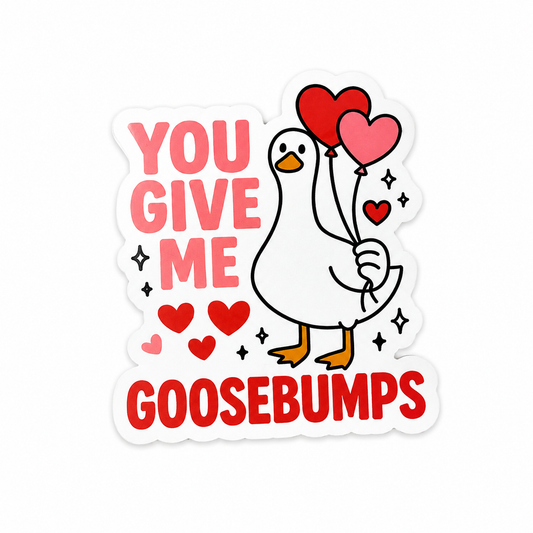 Cute goose Valentine plastic add-on for compatible interchangeable badge reel bases