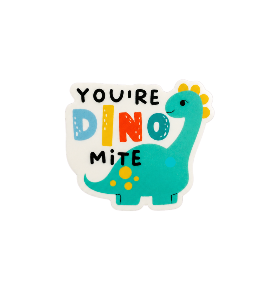 Cute dinosaur plastic add-on for badge reels with You’re Dino-Mite design for pediatric nurses and healthcare workers