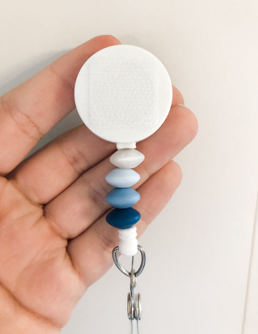 Decorative BLUE Interchangeable Badge Reel