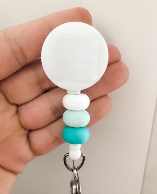 Decorative MINT TEAL Interchangeable Badge Reel