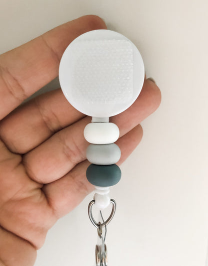 Decorative GREY Interchangeable Badge Reel