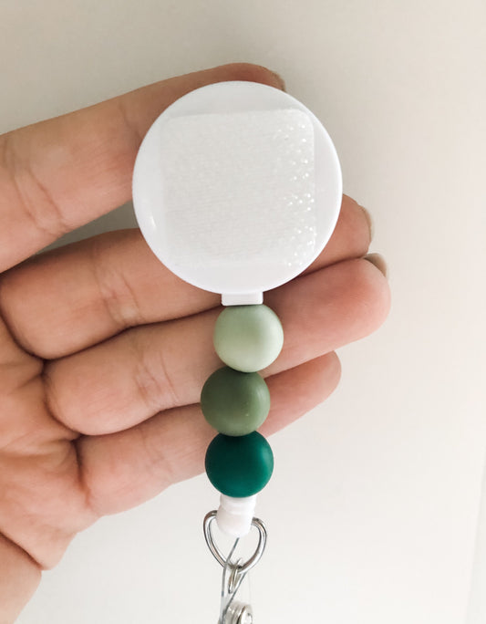 Decorative GREEN Interchangeable Badge Reel