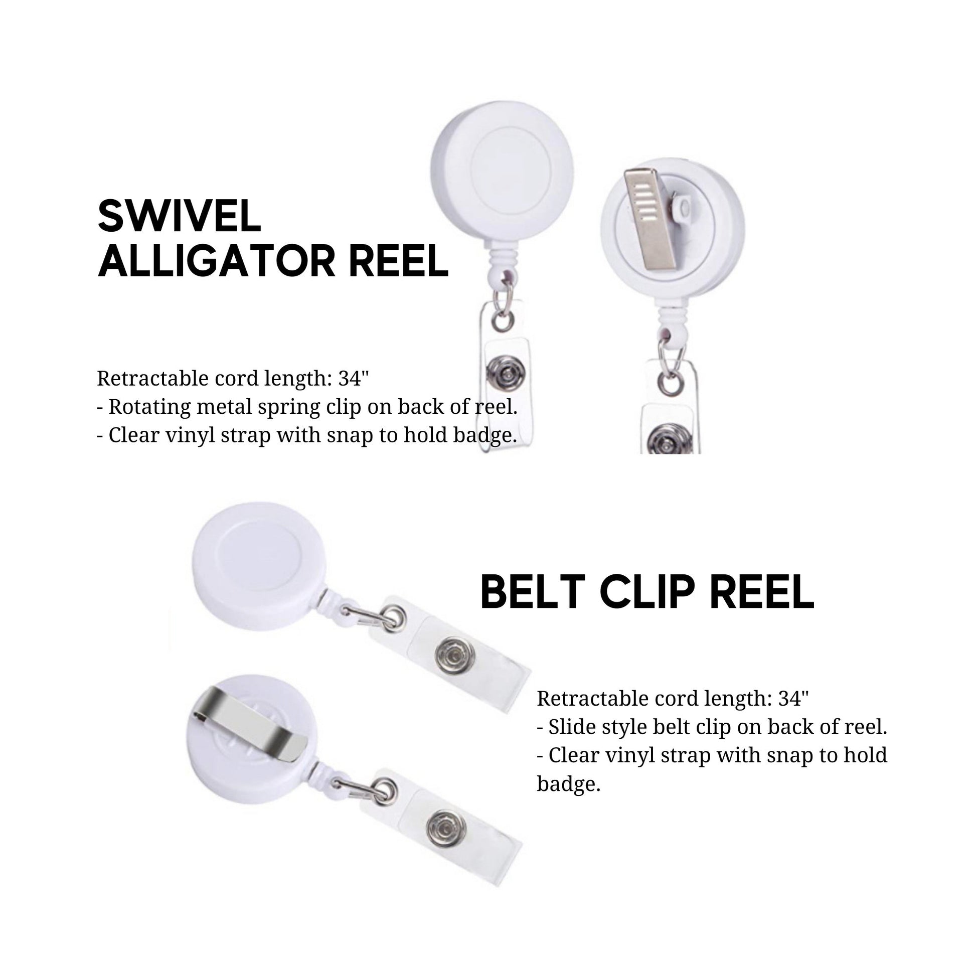 Decorative GREY Interchangeable Badge Reel