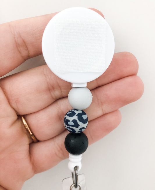 Decorative SNOW Leopard Interchangeable Badge Reel