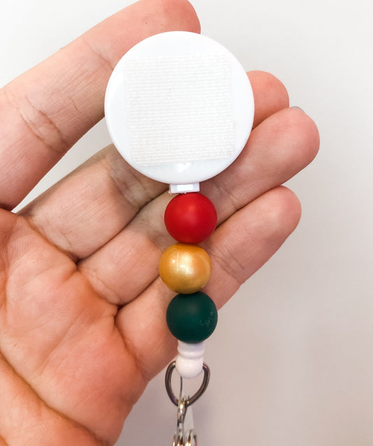 Decorative GOLD CHRISTMAS Interchangeable Badge Reel