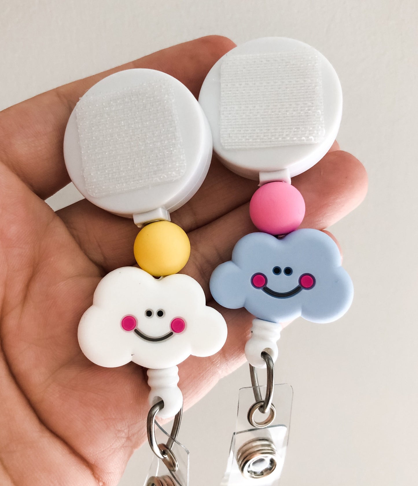 Clouds Beaded Interchangeable Badge Reel