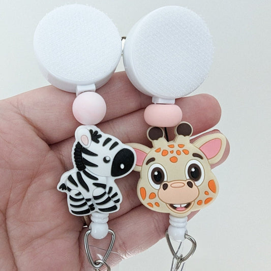 ZOO ANIMAL Giraffe / Zebra Interchangeable Badge Reel