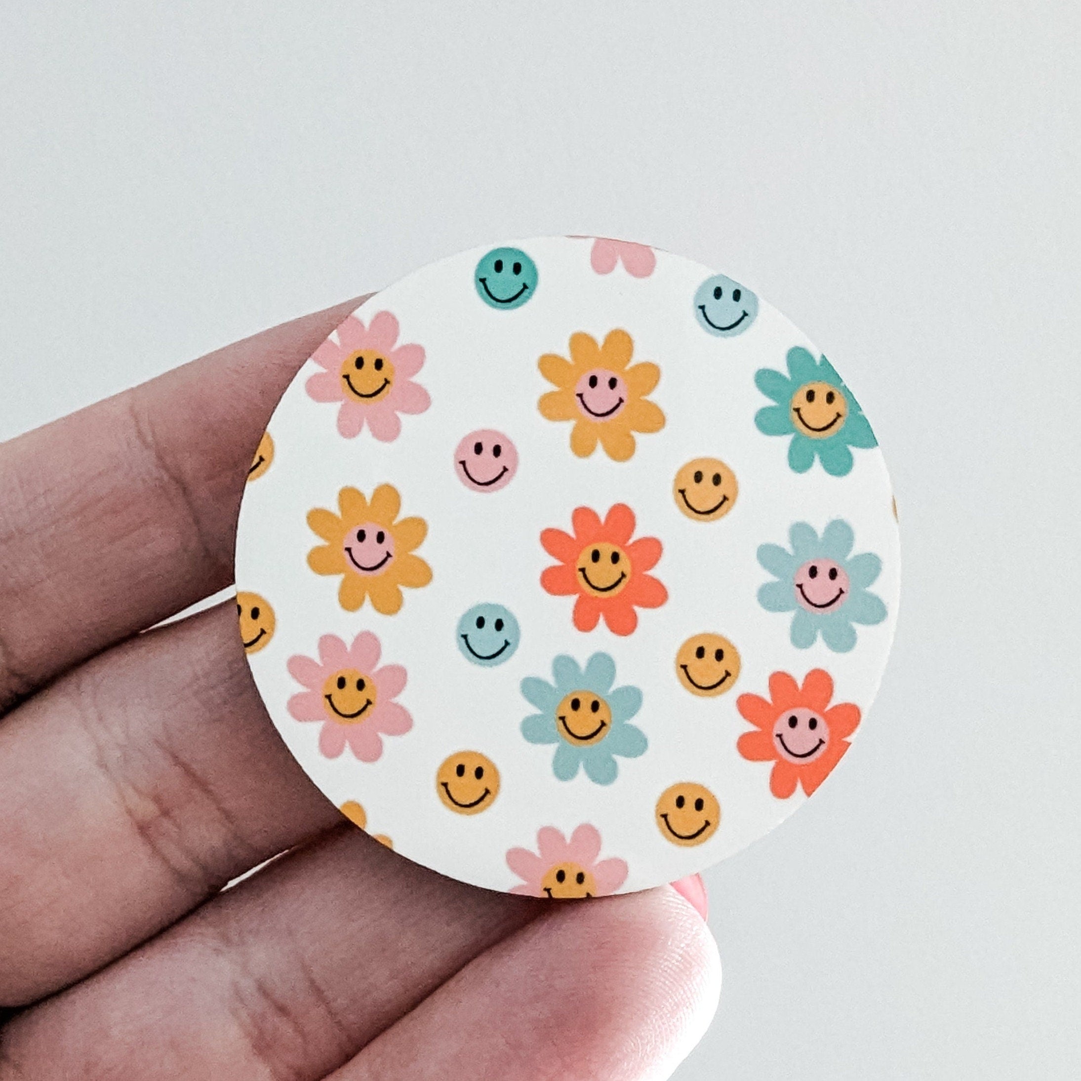Colorful Smile Face Flowers  / Hardboard Add on / 2B48