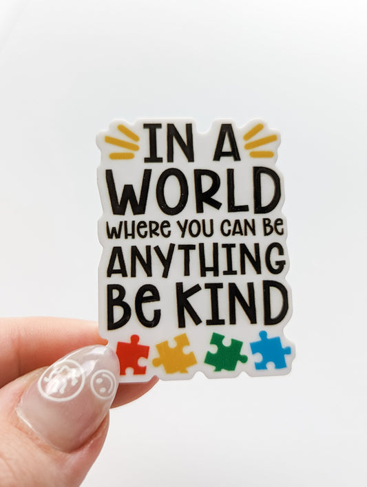 Be Kind / Autism Awareness  / PLASTIC Add on / 10C6