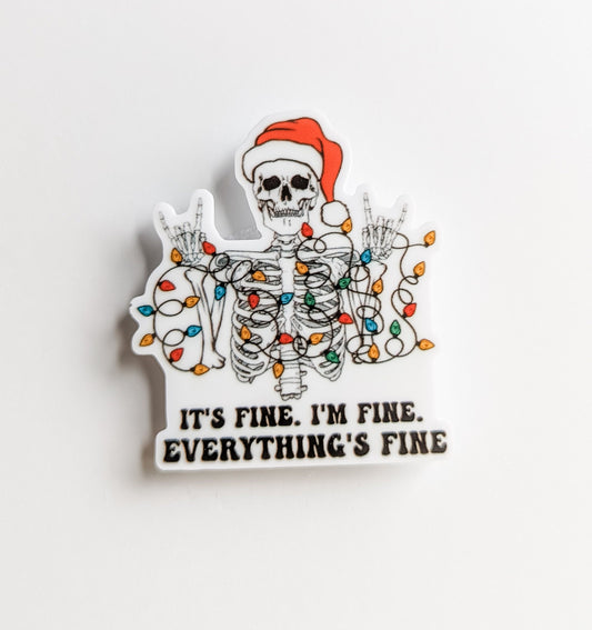 It's Fine I'm Fine Christmas Skeleton / PLASTIC Add on / 12A23