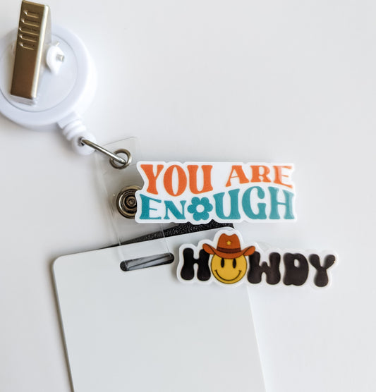 Badge Topper / CHARM COLLECTION - Howdy You are Enough - Charm Only/ 2C34/2C9