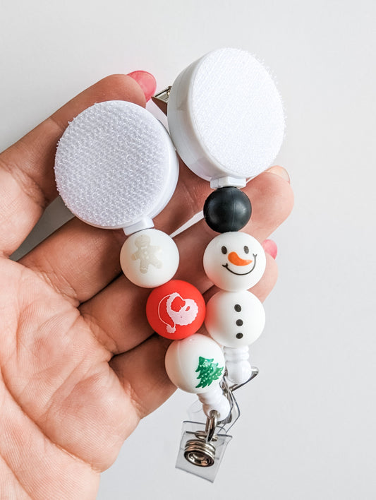 Christmas Beaded Interchangeable Badge Reel