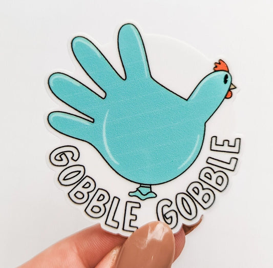 Glove Turkey / Gobble Gobble Thanksgiving / PLASTIC Add on / 12B11