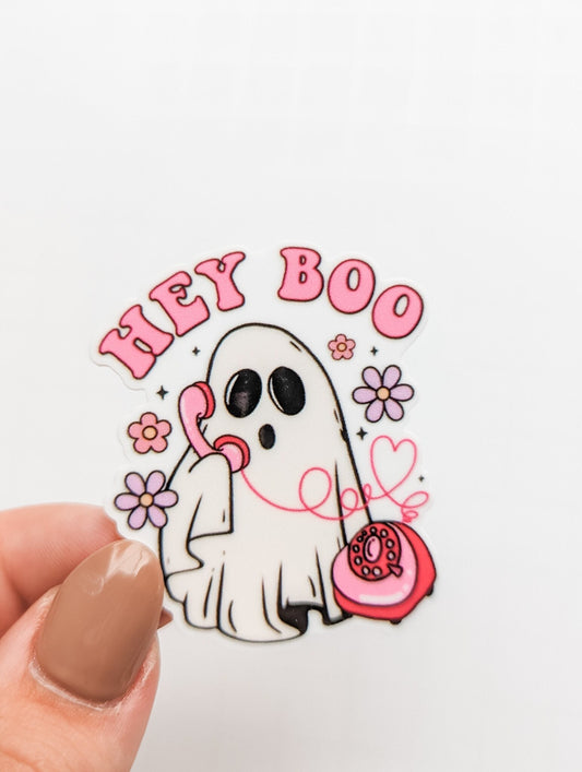 Hey Boo / Ghost Halloween / PLASTIC Add on / 12B18