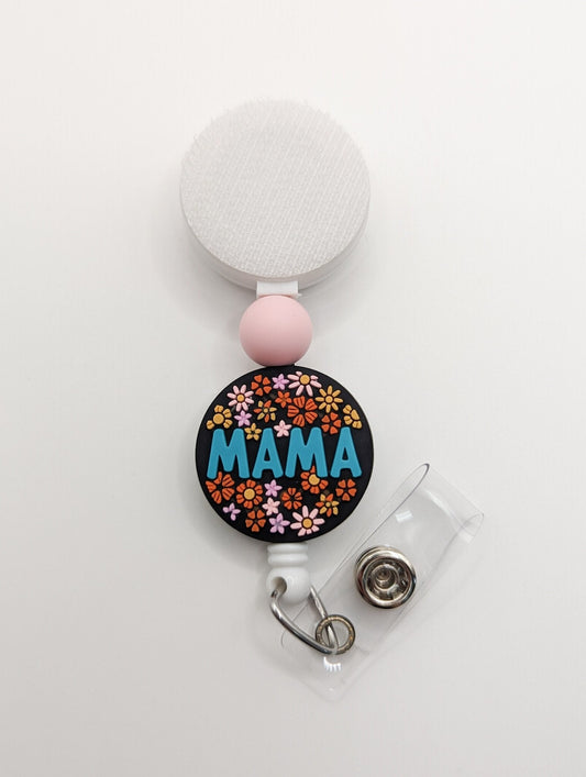 Floral MAMA / Interchangeable Badge Reel