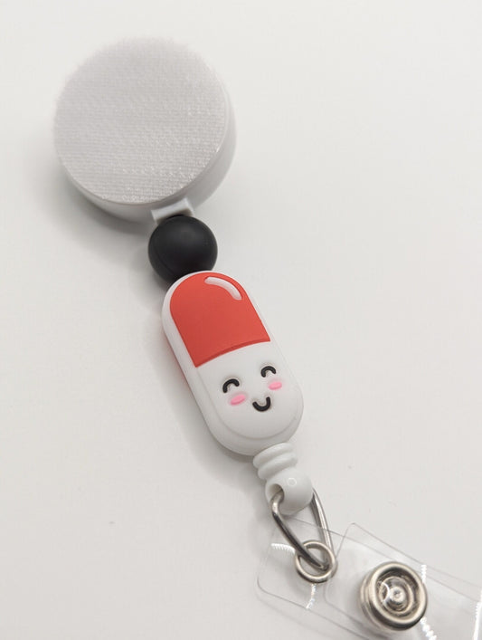 Happy Pill / Interchangeable Badge Reel